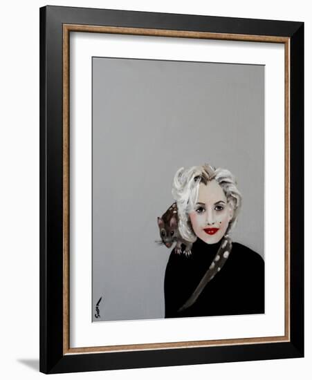 Marilyn with Quoll, 2016-Susan Adams-Framed Giclee Print