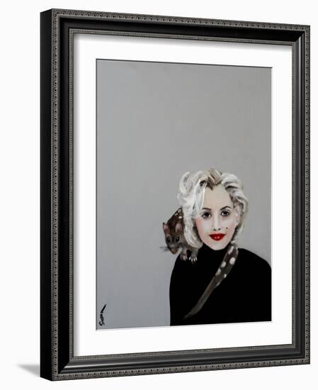 Marilyn with Quoll, 2016-Susan Adams-Framed Giclee Print