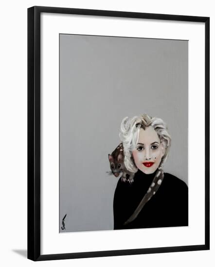 Marilyn with Quoll, 2016-Susan Adams-Framed Giclee Print