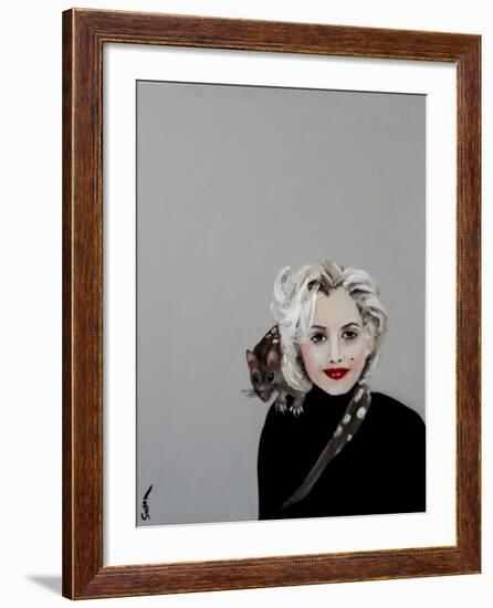 Marilyn with Quoll, 2016-Susan Adams-Framed Giclee Print