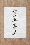 Year of the Goat 2015 Chinese Calligraphy Script Symbol on Rice Paper.-marilyna-Photographic Print