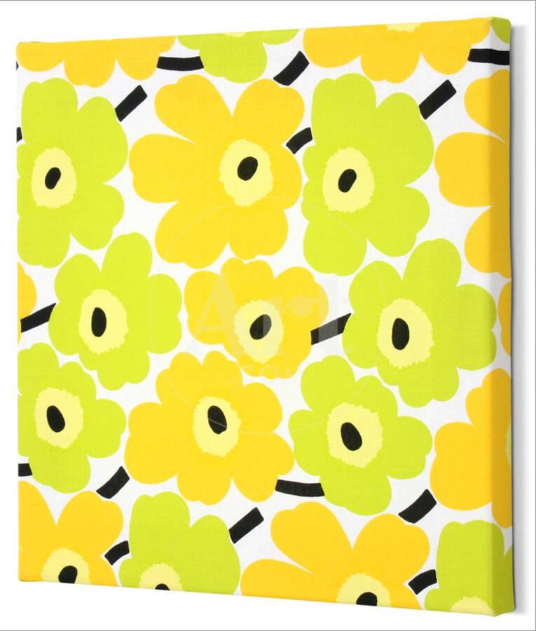 Marimekko Mini Unikko Fabric Panel Lime Yellow 15x15 Alternative Wall Decor Art Com