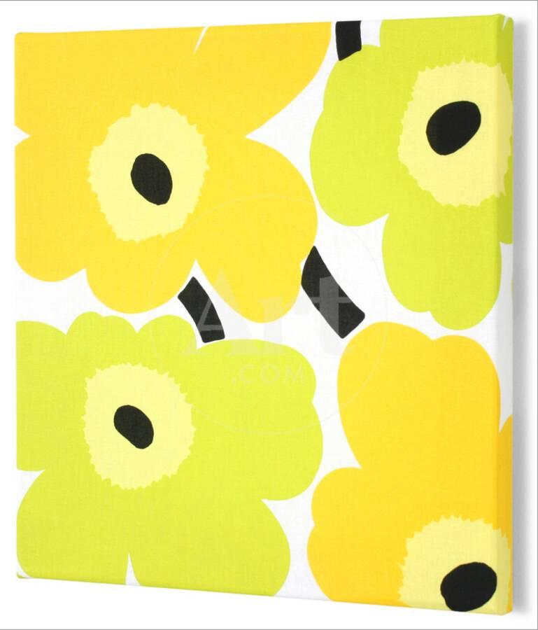 Marimekko Unikko Fabric Panel Lime Yel Pieni 15x15 Alternative Wall Decor Art Com