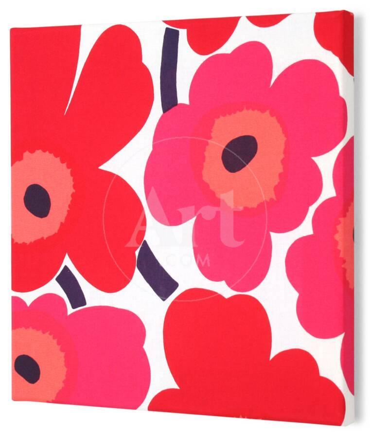 Marimekko® Unikko Fabric Panel - Red Pieni 15x15 Alternative Wall ...