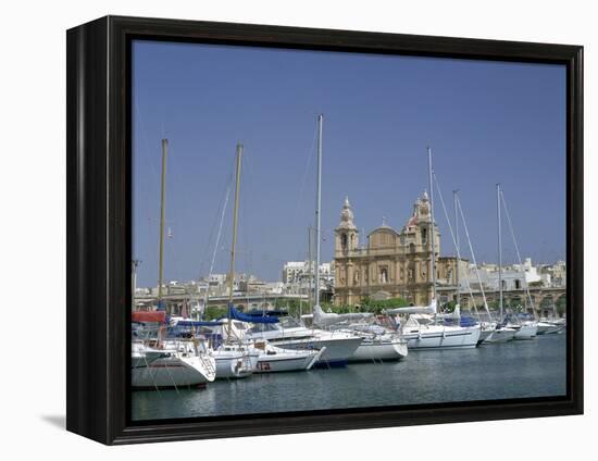 Marina and Church, Malta-Peter Thompson-Framed Premier Image Canvas