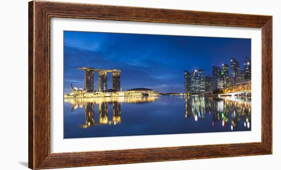 Marina Bay Sands Hotel and skyline, Marina Bay, Singapore-Ian Trower-Framed Photographic Print