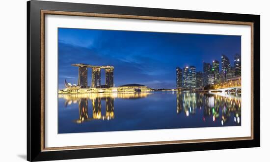 Marina Bay Sands Hotel and skyline, Marina Bay, Singapore-Ian Trower-Framed Photographic Print