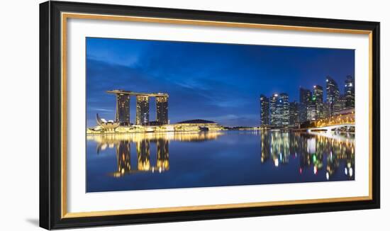 Marina Bay Sands Hotel and skyline, Marina Bay, Singapore-Ian Trower-Framed Photographic Print