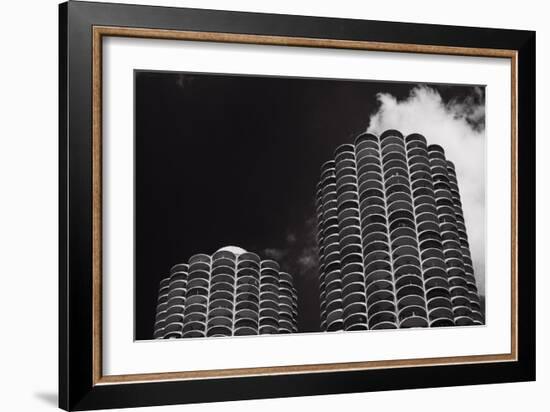 Marina City Morning B W-Steve Gadomski-Framed Premium Photographic Print