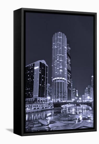 Marina City on the Chicago River BW-Steve Gadomski-Framed Premier Image Canvas