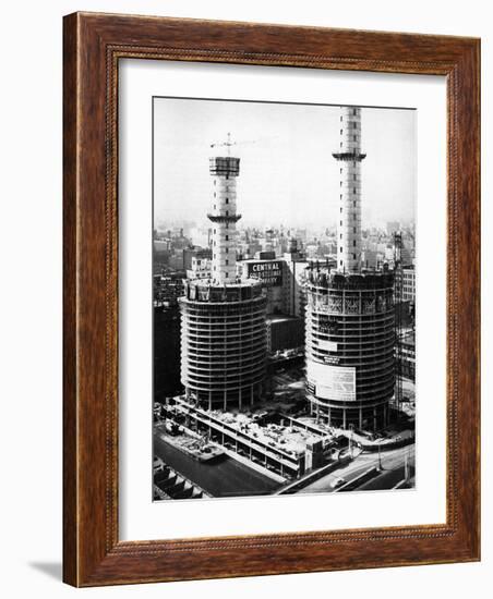 Marina City Under Construction, c early 1960's, Chicago-Unknown-Framed Art Print