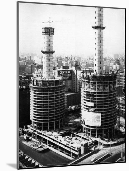 Marina City Under Construction, c early 1960's, Chicago-Unknown-Mounted Art Print