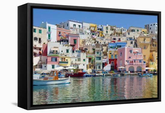 Marina Corricella, Procida Island, Bay of Naples, Campania, Italy-null-Framed Premier Image Canvas