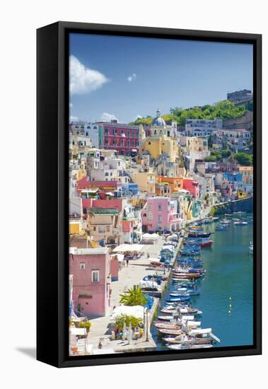 Marina Corricella, Procida Island, Bay of Naples, Campania, Italy-null-Framed Premier Image Canvas