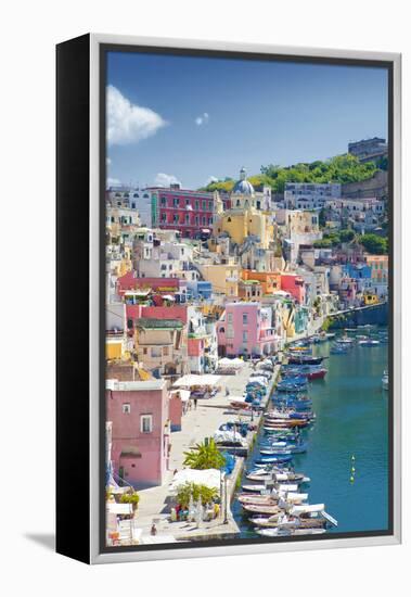 Marina Corricella, Procida Island, Bay of Naples, Campania, Italy-null-Framed Premier Image Canvas