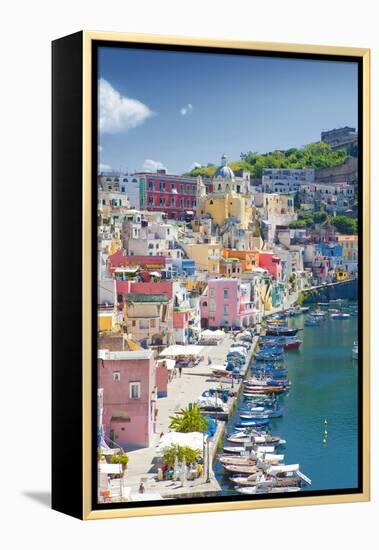 Marina Corricella, Procida Island, Bay of Naples, Campania, Italy-null-Framed Premier Image Canvas