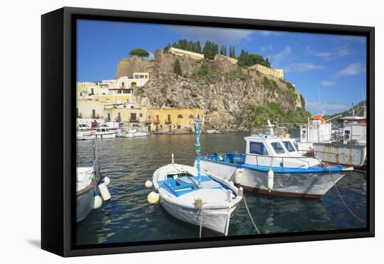 Marina Corta harbor, Lipari Island, Aeolian Islands, UNESCO World Heritage Site, Sicily, Italy-Marco Simoni-Framed Premier Image Canvas