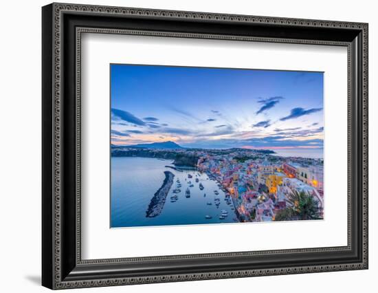 Marina di Corricella at sunset, Procida, Flegrean Islands, Campania, Italy, Europe-Neil Farrin-Framed Photographic Print