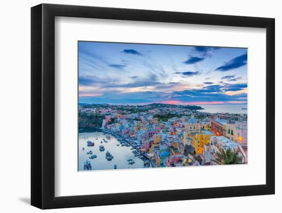 Marina di Corricella at Sunset, Procida, Flegrean Islands, Campania, Italy, Europe-Neil Farrin-Framed Photographic Print