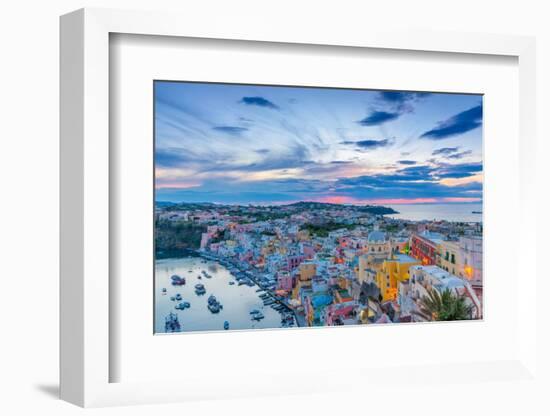 Marina di Corricella at Sunset, Procida, Flegrean Islands, Campania, Italy, Europe-Neil Farrin-Framed Photographic Print