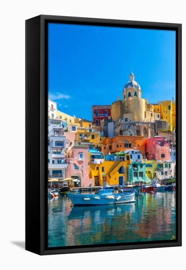 Marina di Corricella, Procida, Flegrean Islands, Campania, Italy, Europe-Neil Farrin-Framed Premier Image Canvas