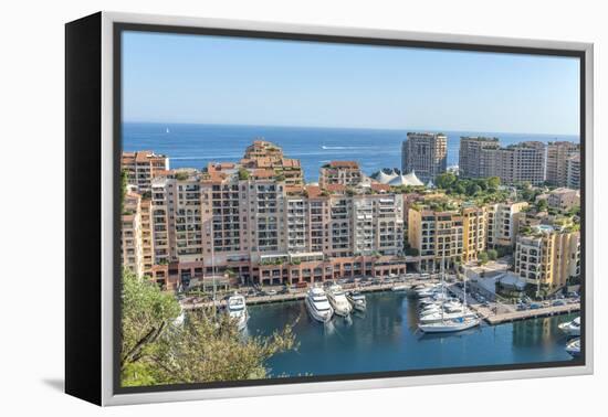 Marina, Port de Fontvieille, Fontvieille, Monaco, Cote d'Azur-Lisa S. Engelbrecht-Framed Premier Image Canvas