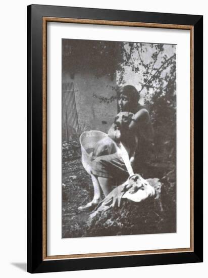 Marina Tsvetaeva with Her Dog, Savoy, 1930-null-Framed Giclee Print