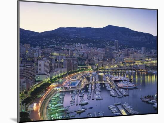 Marina, Waterfront and Town of Monte Carlo in the Evening, Monaco, Mediterranean, Europe-Rainford Roy-Mounted Photographic Print
