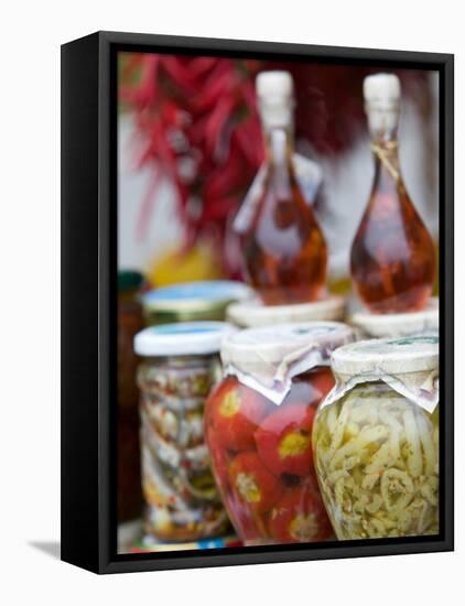 Marinated Vegetables, Positano, Amalfi Coast, Campania, Italy-Walter Bibikow-Framed Premier Image Canvas