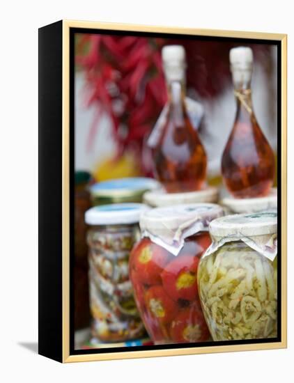 Marinated Vegetables, Positano, Amalfi Coast, Campania, Italy-Walter Bibikow-Framed Premier Image Canvas