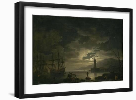 Marine, clair de lune-Claude Joseph Vernet-Framed Giclee Print