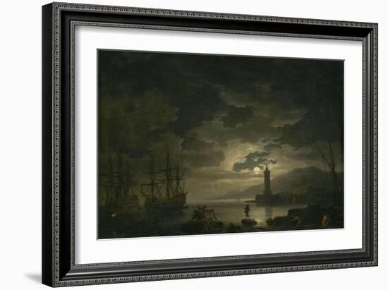 Marine, clair de lune-Claude Joseph Vernet-Framed Giclee Print