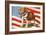 Marine Corp Boxer Dog with Flag-null-Framed Art Print