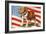 Marine Corp Boxer Dog with Flag-null-Framed Art Print