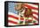 Marine Corp Boxer Dog with Flag-null-Framed Stretched Canvas