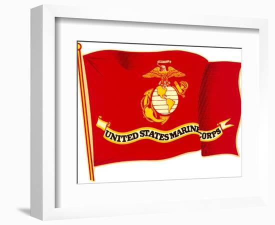Marine Corps Flag-null-Framed Art Print