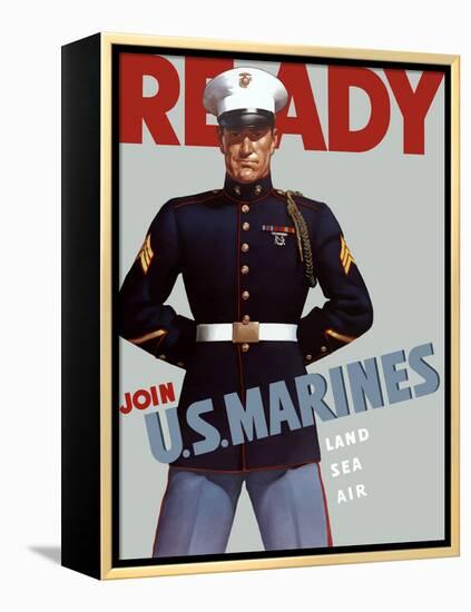 Marine Corps Recruiting Poster from World War II-Stocktrek Images-Framed Premier Image Canvas