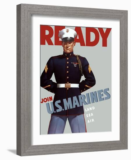 Marine Corps Recruiting Poster from World War II-Stocktrek Images-Framed Photographic Print