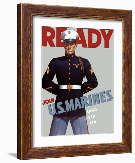 Marine Corps Recruiting Poster from World War II-Stocktrek Images-Framed Photographic Print