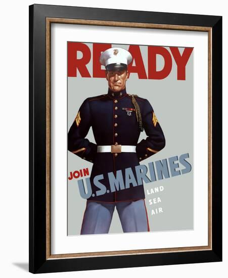 Marine Corps Recruiting Poster from World War II-Stocktrek Images-Framed Photographic Print