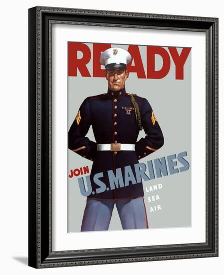 Marine Corps Recruiting Poster from World War II-Stocktrek Images-Framed Photographic Print