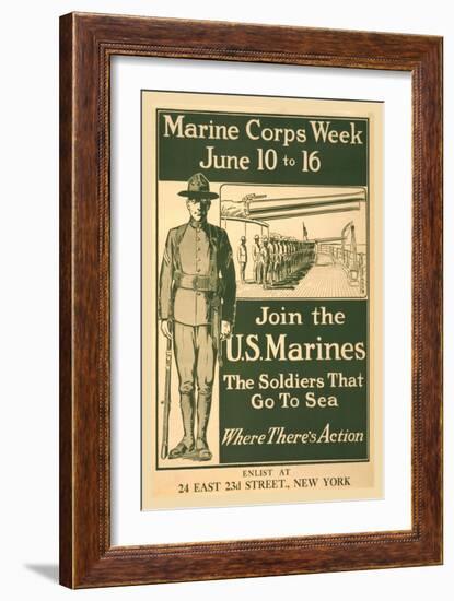 Marine Corps Week, June 10 to 16, Join the U.S. Marines-null-Framed Art Print