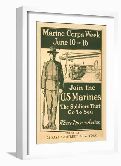 Marine Corps Week, June 10 to 16, Join the U.S. Marines-null-Framed Art Print