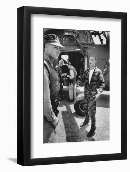 Marine Cpl. James C. Farley Andd Helicoptor Pilot Captain Vogel, Danang, Vietnam 1965-Larry Burrows-Framed Photographic Print