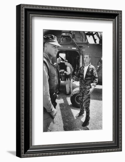 Marine Cpl. James C. Farley Andd Helicoptor Pilot Captain Vogel, Danang, Vietnam 1965-Larry Burrows-Framed Photographic Print
