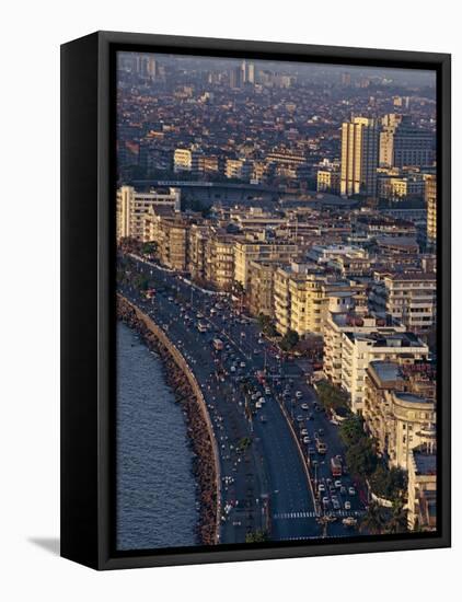 Marine Drive, Mumbai, India-Alain Evrard-Framed Premier Image Canvas