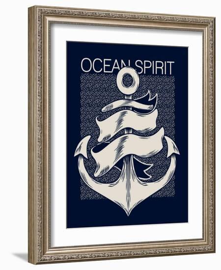 Marine Graphics for T-Shirt-braingraph-Framed Art Print