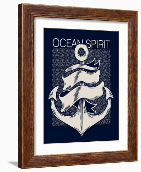 Marine Graphics for T-Shirt-braingraph-Framed Art Print