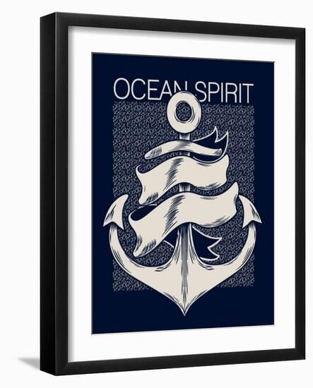 Marine Graphics for T-Shirt-braingraph-Framed Art Print