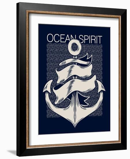 Marine Graphics for T-Shirt-braingraph-Framed Art Print